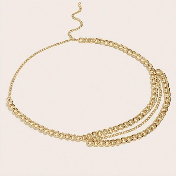 Chic layered Gold Chain Belt womens accessories NWT main image 5